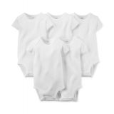Baby Boys or Baby Girls Solid Short Sleeved Bodysuits Pack of 5