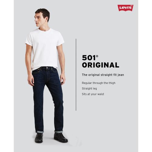 리바이스 Mens 501 Original Fit Button Fly Non-Stretch Jeans