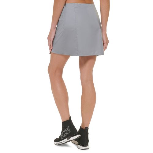 DKNY Womens Reflective Faux-Wrap Skirt