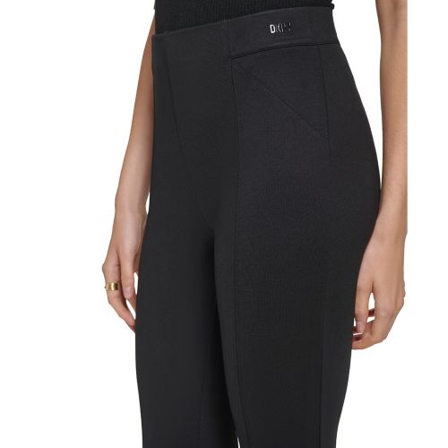 DKNY Womens Solid Zipper-Cuff Ponte-Knit Pull-On Pants