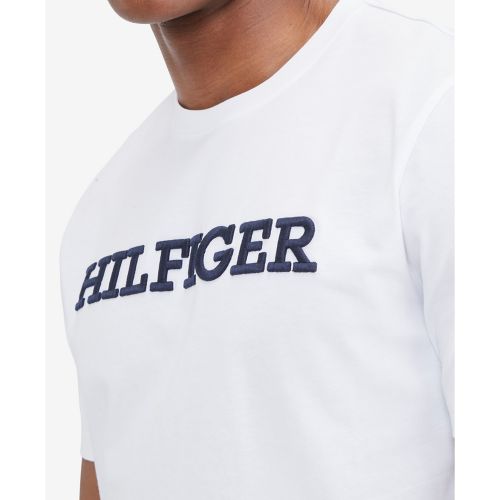 타미힐피거 Mens Regular-Fit Embroidered Monotype Logo Graphic T-Shirt
