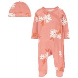 Baby Girls Floral Sleep and Play and Cap 2 Piece Set
