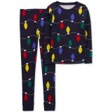 Big Kids 2-Pc. Holiday Lights Pajama Set
