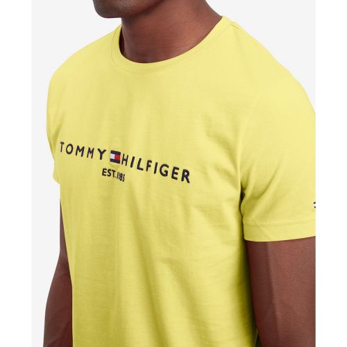 타미힐피거 Mens Embroidered Logo Slim-Fit Crewneck T-Shirt