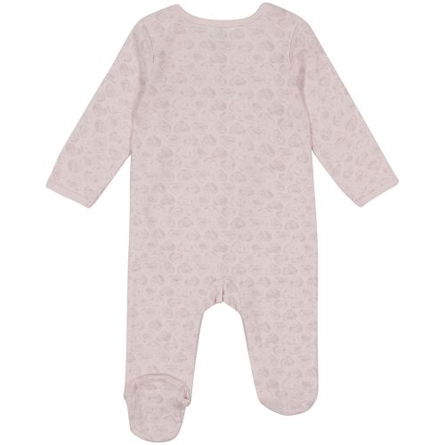 Baby Girls Heart Stamp Print Long Sleeve Footed Coverall One Piece