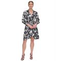 Womens Printed Belted Dress