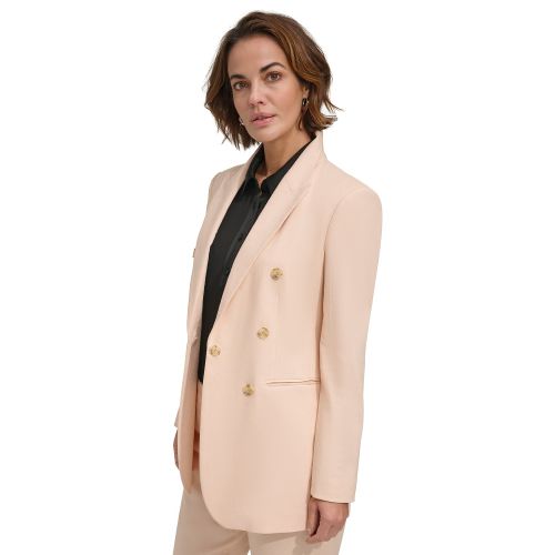DKNY Womens Linen-Blend Jacket