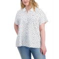 Plus Size Printed Dots Polo Shirt