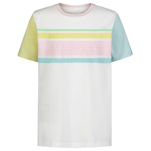 타미힐피거 Big Boys Pastel Lines Short Sleeve T-shirt
