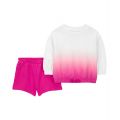 Baby Girls Dip Dye Sweatshirt and Shorts 2 Piece Set