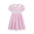 Toddler and Little Girls Striped Smocked Cotton Seersucker Dress