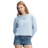 Womens Relaxed-Fit Essential Logo Crewneck Sweater