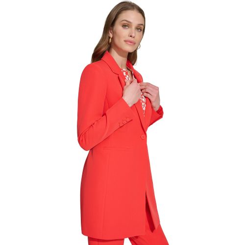 DKNY Womens Stretch Twill Long-Sleeve Blazer