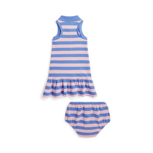 폴로 랄프로렌 Baby Girls Striped Mesh Polo Dress
