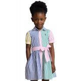Toddler and Little Girls Striped Cotton Fun Shirtdress