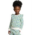 Toddler and Little Girls Floral Ruffled French Terry Sweatshirt