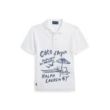 Toddler and Little Boys Embroidered Cotton Mesh Polo Shirt