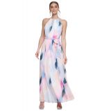 Womens Printed Halter Gown