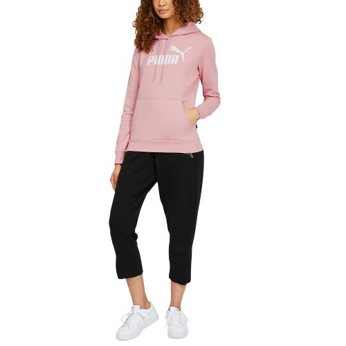 퓨마 Womens Essentials Logo Fleece Sweatshirt Hoodie