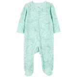 Baby Girls Printed Zip Up Cotton Blend Sleep and Play
