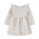 Baby Girls Long Sleeve Sweater Dress with Diaper Cover