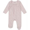 Baby Girls Heart Stamp Print Long Sleeve Footed Coverall One Piece