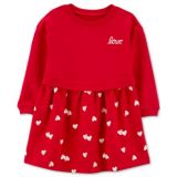 Toddler Girls Love Hearts Layered-Look Dress with Diaper Cover