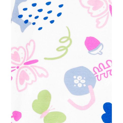 카터스 Toddler Girls Flowers and Butterflies 100% Snug-Fit Cotton Pajamas 4 Piece Set