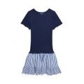 Big Girls Woven-Skirt Pointelle-Knit Cotton Dress