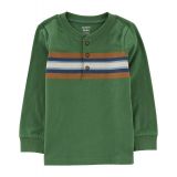 Toddler Boys Striped Jersey Henley T-shirt