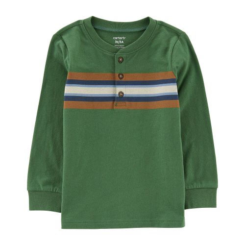 카터스 Toddler Boys Striped Jersey Henley T-shirt