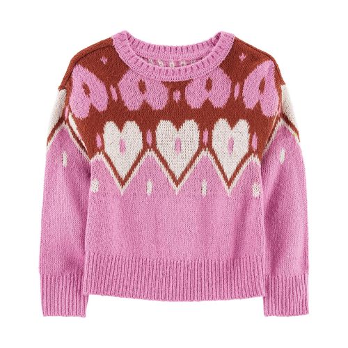 카터스 Toddler Girls Heart Mohair Like Pullover Sweater