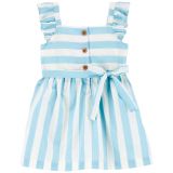 Baby Girls Striped Flutter Dress