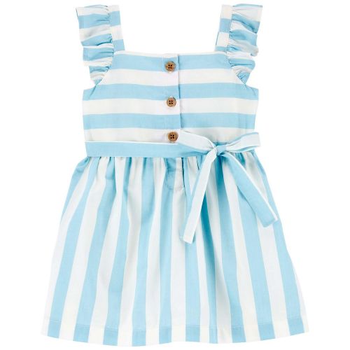 카터스 Baby Girls Striped Flutter Dress