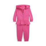 Baby Girls Terry Full Zip Hoodie and Jogger Pants Set