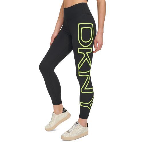 DKNY Womens High-Waist Logo-Print 7/8 Leggings