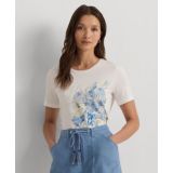 Womens Embroidered Floral Tee