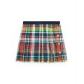 Toddler and Little Girls Pleated Cotton Madras Skirt