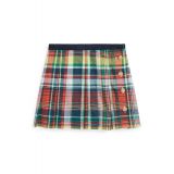 Toddler and Little Girls Pleated Cotton Madras Skirt