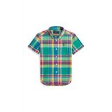Toddler and Little Boys Cotton Madras Short Sleeves Shirt