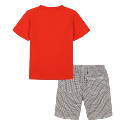  Little Boys Monogram V-neck T-shirt and Plaid Shorts