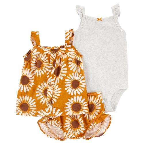 카터스 Baby Girls Floral Little Shorts Top and Bodysuit 3 Piece Set