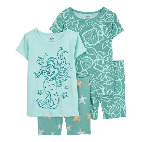 카터스 Toddler Girls Mermaid Snug Fit Cotton Pajama 4 Piece Set