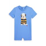 Baby Boys Dog Print Cotton Jersey Shortall