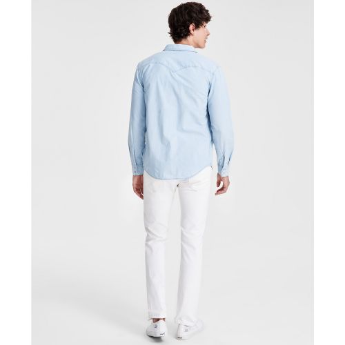 리바이스 Mens Classic-Fit Stripe Pocket T-Shirt