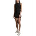 Womens Solid Ruched Crewneck Tank Dress