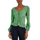 Womens Long-Sleeve Ruched Rope Top