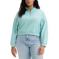 Trendy Plus Size Cosmo 1/4-Zip Long-Sleeve Sweatshirt