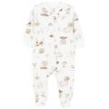 Baby Boys or Baby Girls Printed 2-Way Zip Up Cotton Blend Sleep and Play