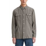 Mens Relaxed Fit Button-Front Flannel Worker Overshirt